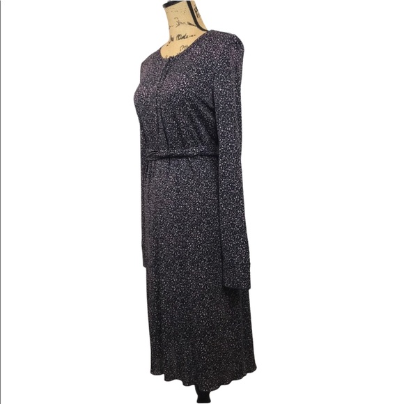 Tory Burch Jersey Long Sleeve Dress Black/Purple - Picture 2 of 10